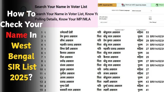 West Bengal Sir List 2025 How To Check Your Name In Draft Electoral