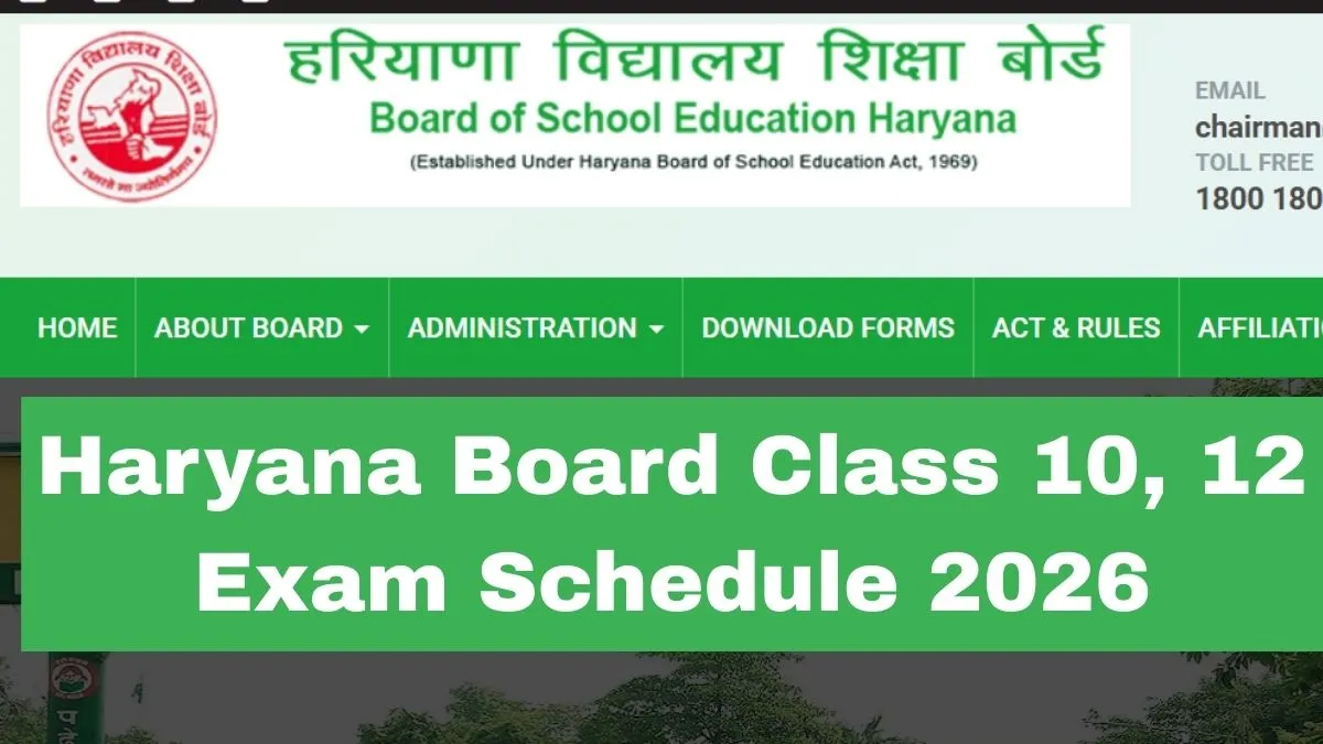 HBSE Board Date Sheet 2026: Haryana Board Class 10, 12 Exam Schedule To Be  Released Soon At bseh.org, image size:1200x675