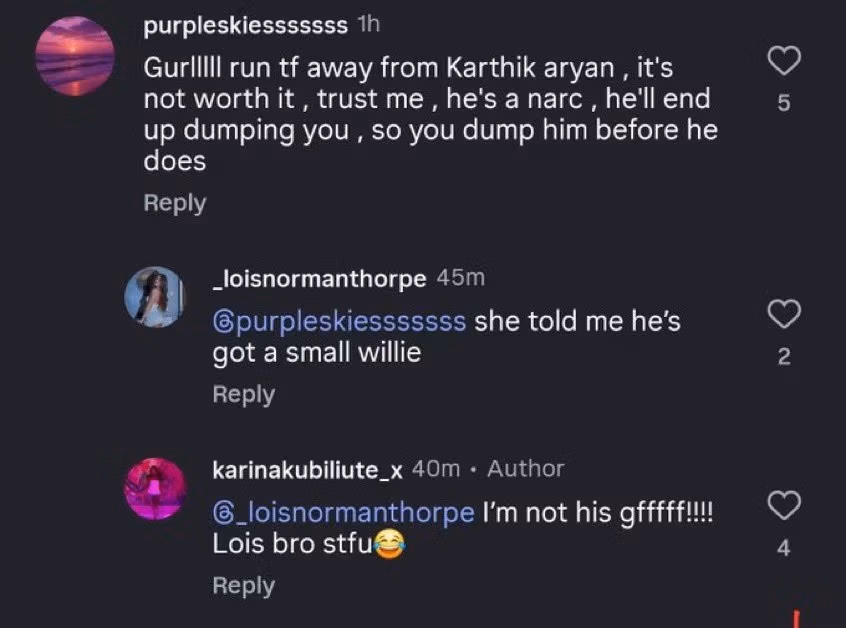 Karina Kubiliute kartik aaryan