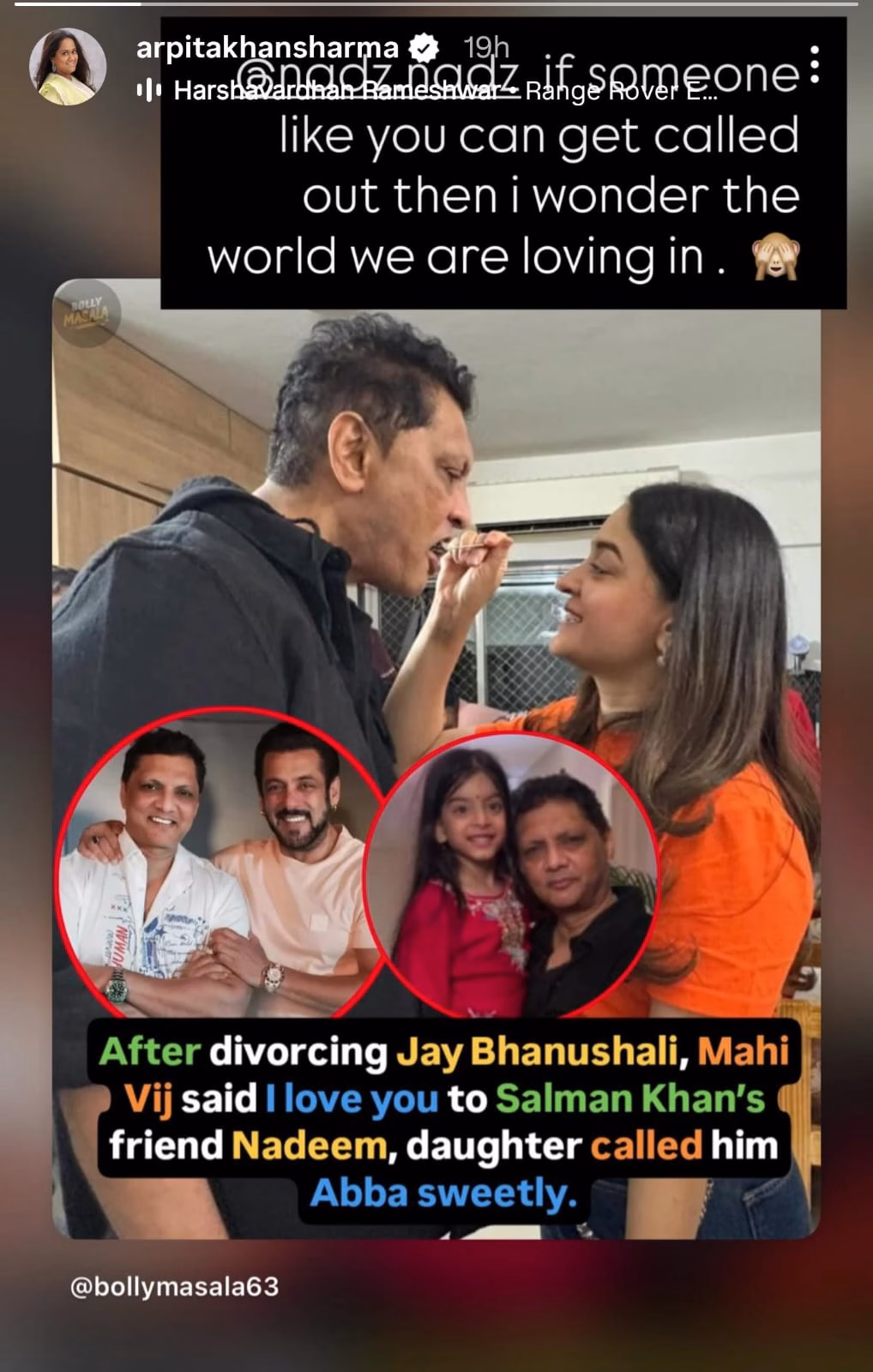 Arpita Khan defends Mahhi and Nadim