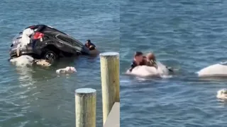 Caught On Cam: Dramatic Rescue Unfolds As Men Smash Windows To Save Woman From Sinking SUV In Virginia Beach Waterway | VIDEO