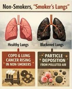 smog stories: non-smokers, smokers lung (AI Generated Image) smog stories: non-smokers, smokers lung (AI Generated Image)