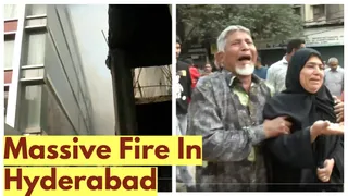 Fire Breaks Out At Furniture Shop In Hyderabad's Nampally, Two Children Among Six Feared Trapped; Traffic Alert Issued | Video 
