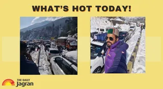 8-Km Traffic Jam In Manali Leaves Tourists Stuck Overnight Amid Heavy Snowfall In Viral Video | What's Hot Today