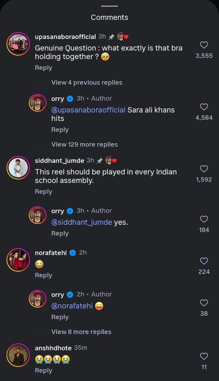 orry dig at Sara ali khan