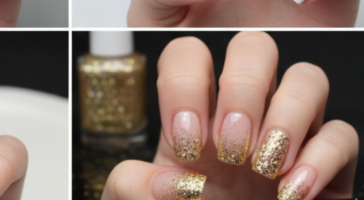 Glitter Tips nail art