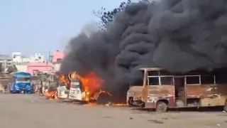 Ranchi Fire: 6 Buses Gutted At Khadgada Terminus; Short Circuit Suspected, No Casualties Reported
