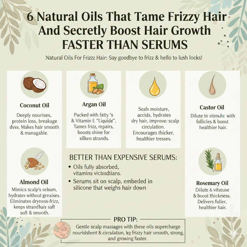 Natural Oils For  Taming Frizzy Hair