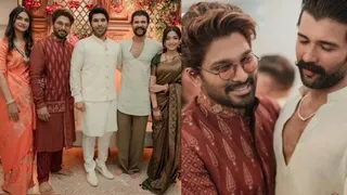 Newlyweds Vijay Deverakonda, Rashmika Mandanna Attend Allu Arjun’s Brother Allu Sirish's Pre- Wedding Function| Photos