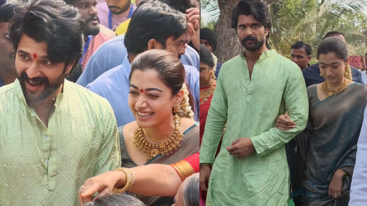 rashmika mandanna and vijay visit hometown village