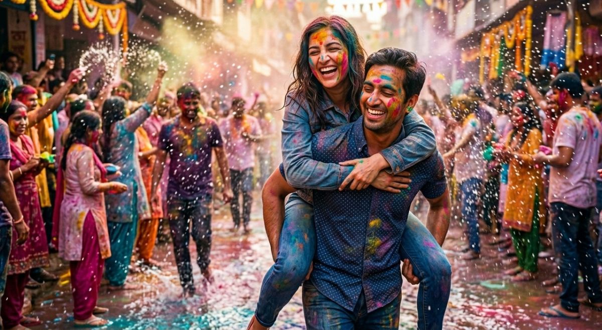 piggy jump holi pose