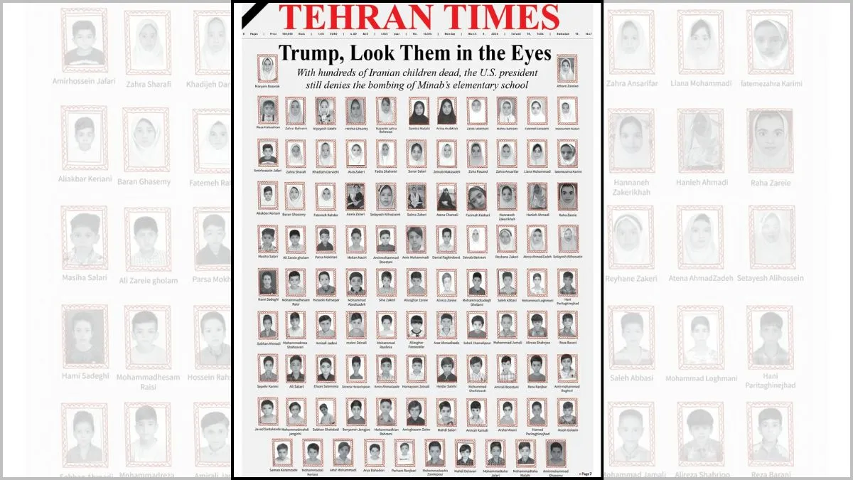 israel-iran-attack-trump-look-them-in-eyes-frontpage-of-irans-daily-dares-us-president-with-pictures-of-girls-school-attack-victims