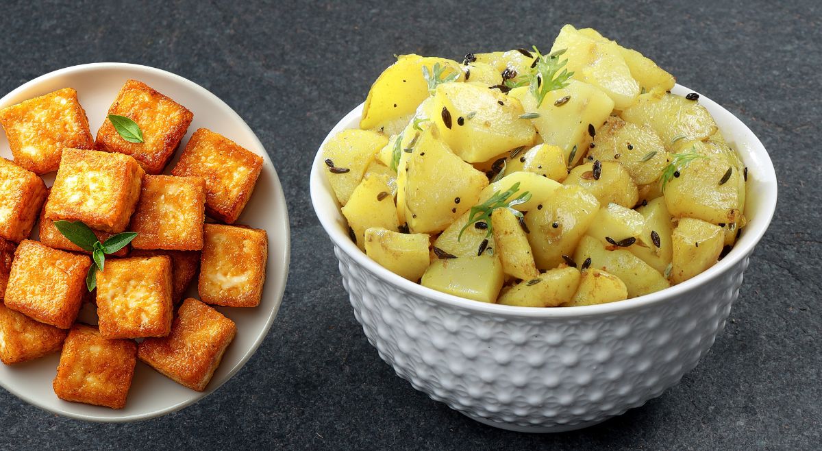 fried paneer and aloo