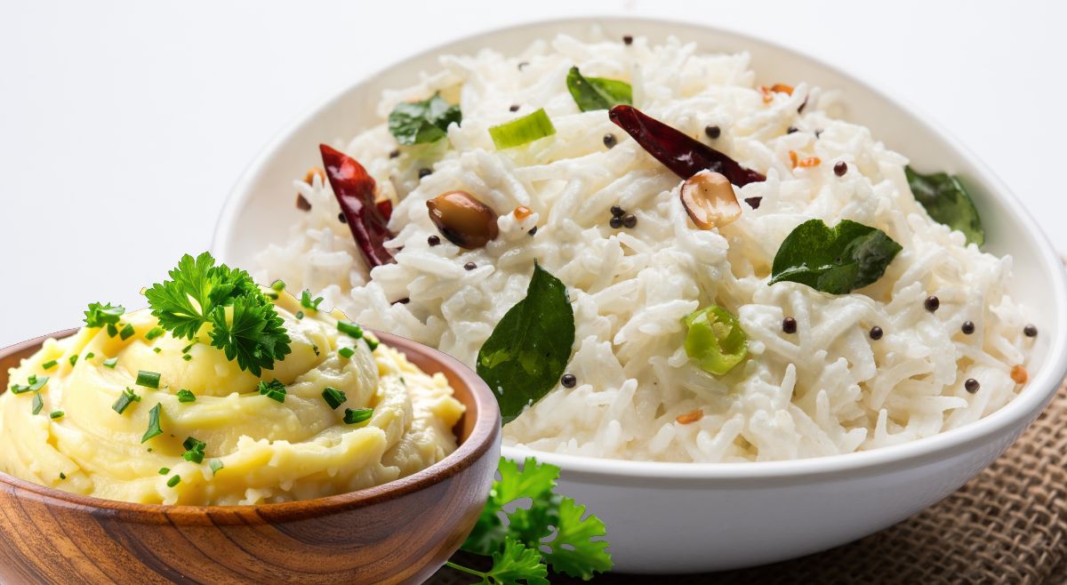 panta bhat with aloo pitika