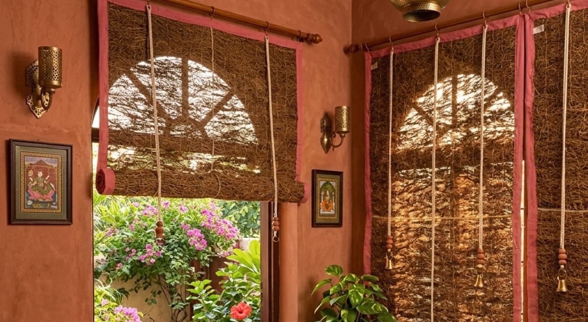 vetiver curtains at home