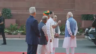 PM Modi Stops, Steps Back To Have Conversation With Rahul Gandhi At Parliament Premises; Rare Moment Caught On Camera
