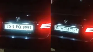 Hyderabad Police Nabs Drunk Hyderabad Doctor Using 'James Bond-Style' Rotating Number Plates On BMW
