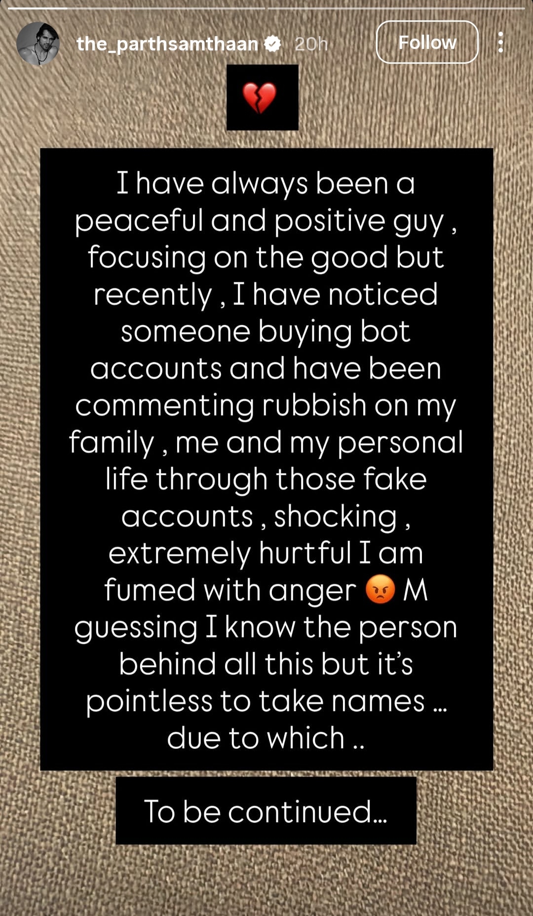 parth samthaan takes social media break