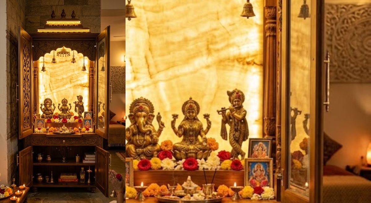 Vertical Backlit Puja Cabinet