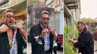Jackie Shroff Turns Heads As He Steps Out With Plant Pot And Spray Bottle Amid Scorching Heat | Video