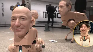 WATCH: Robot Dogs With Musk And Zuckerberg Heads Roam Around Berlin Museum In Beeple’s New Exhibition


