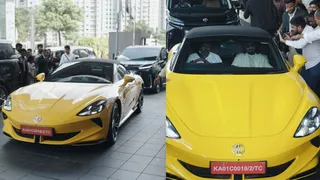 Peddi Movie Star Ram Charan Rides MG Cyberster Electric Sportscar; Check Features And Specs