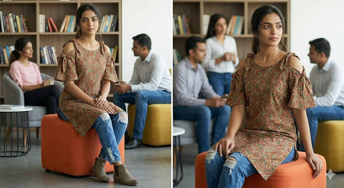 Shoulder knots kurti