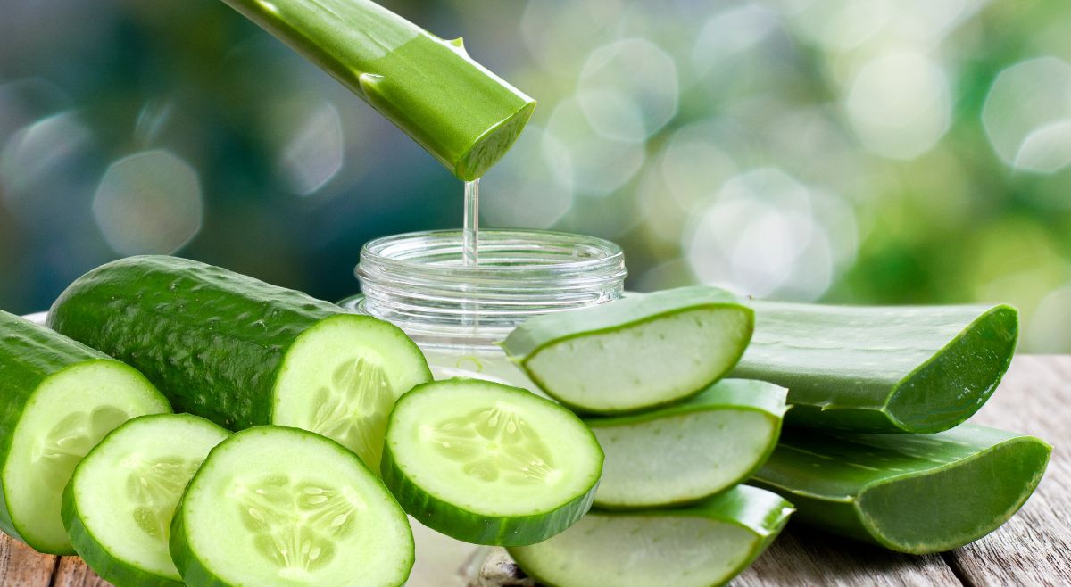 Cucumber and Aloe Vera face pack