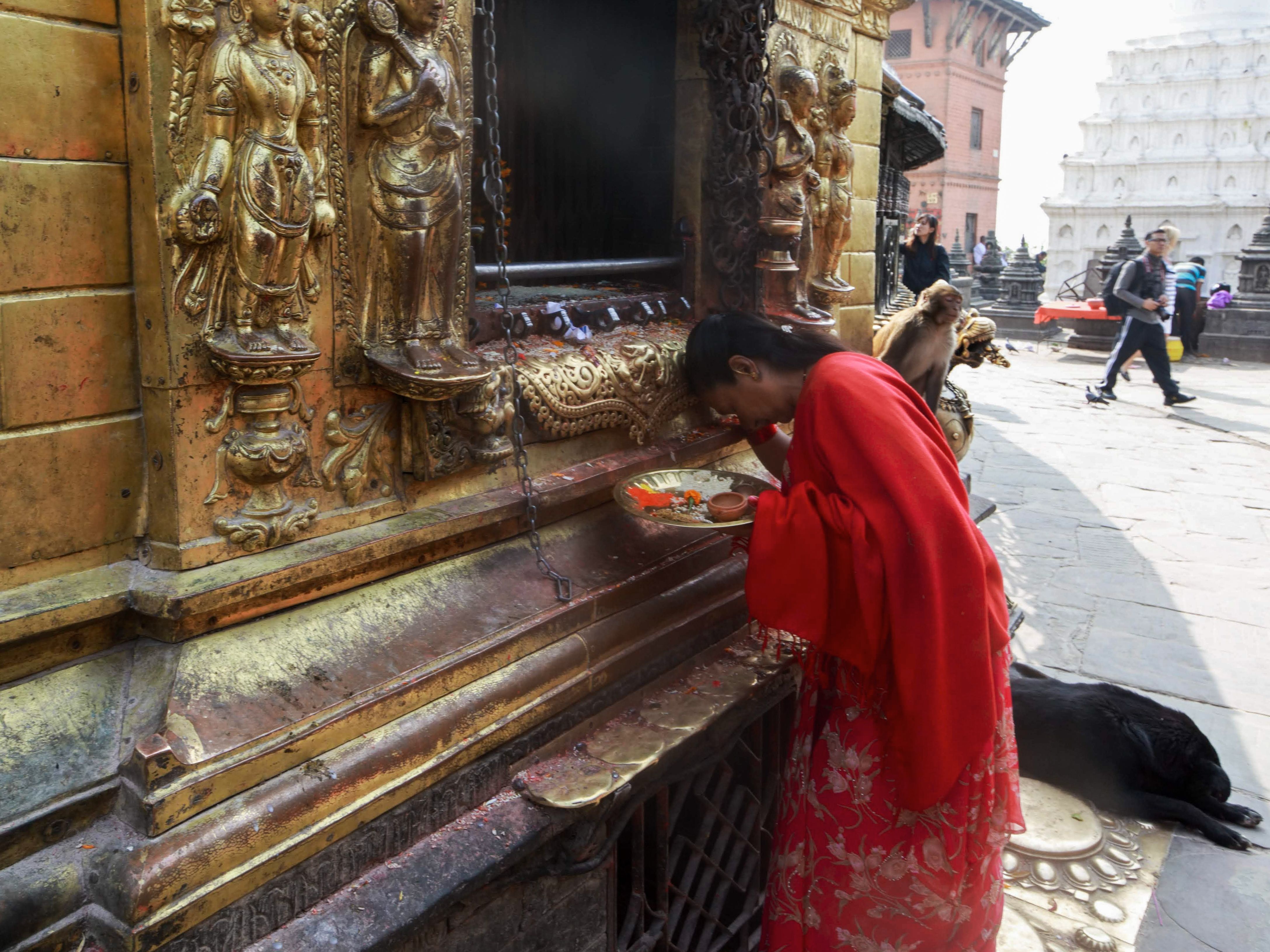 person praying to lord vishnu