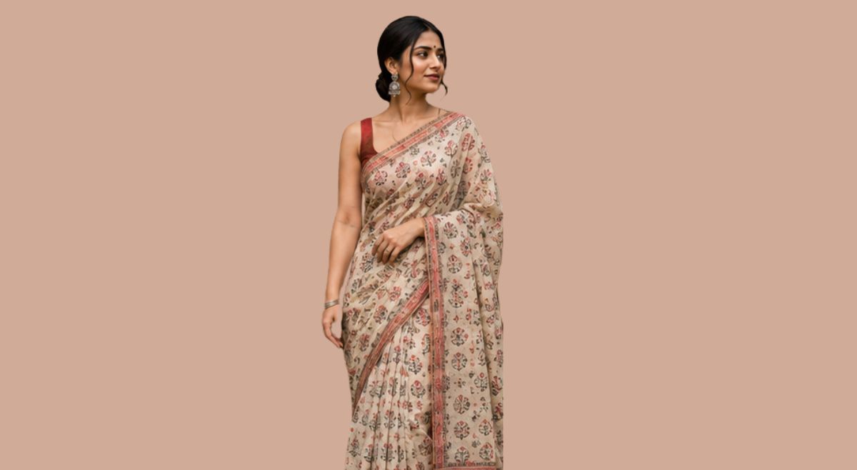 Printed Khadi Saree