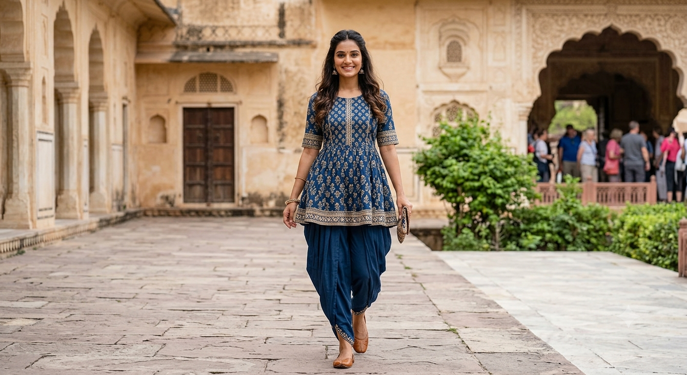 Dhoti Style pant With Peplum Tops