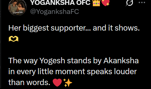 Yogesh supports Akanksha