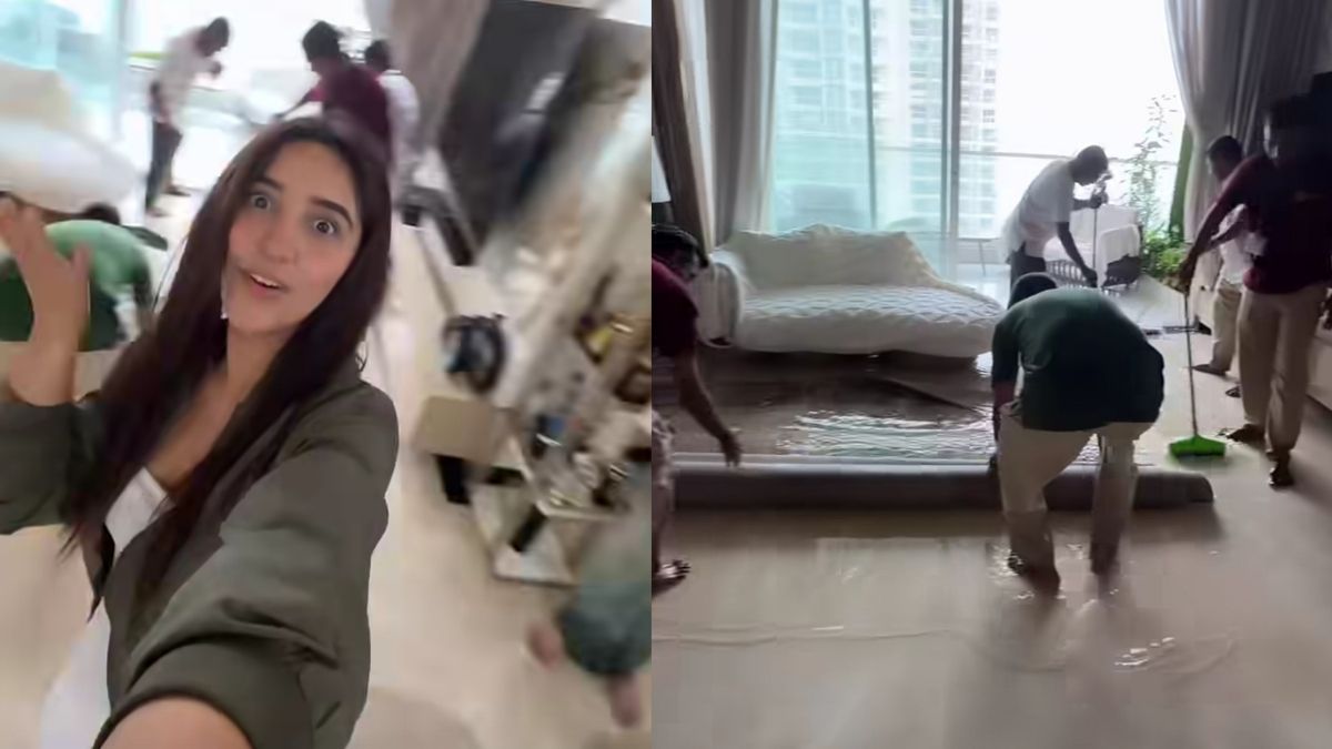 ashnoor kaur mumbai home filled with rainwater