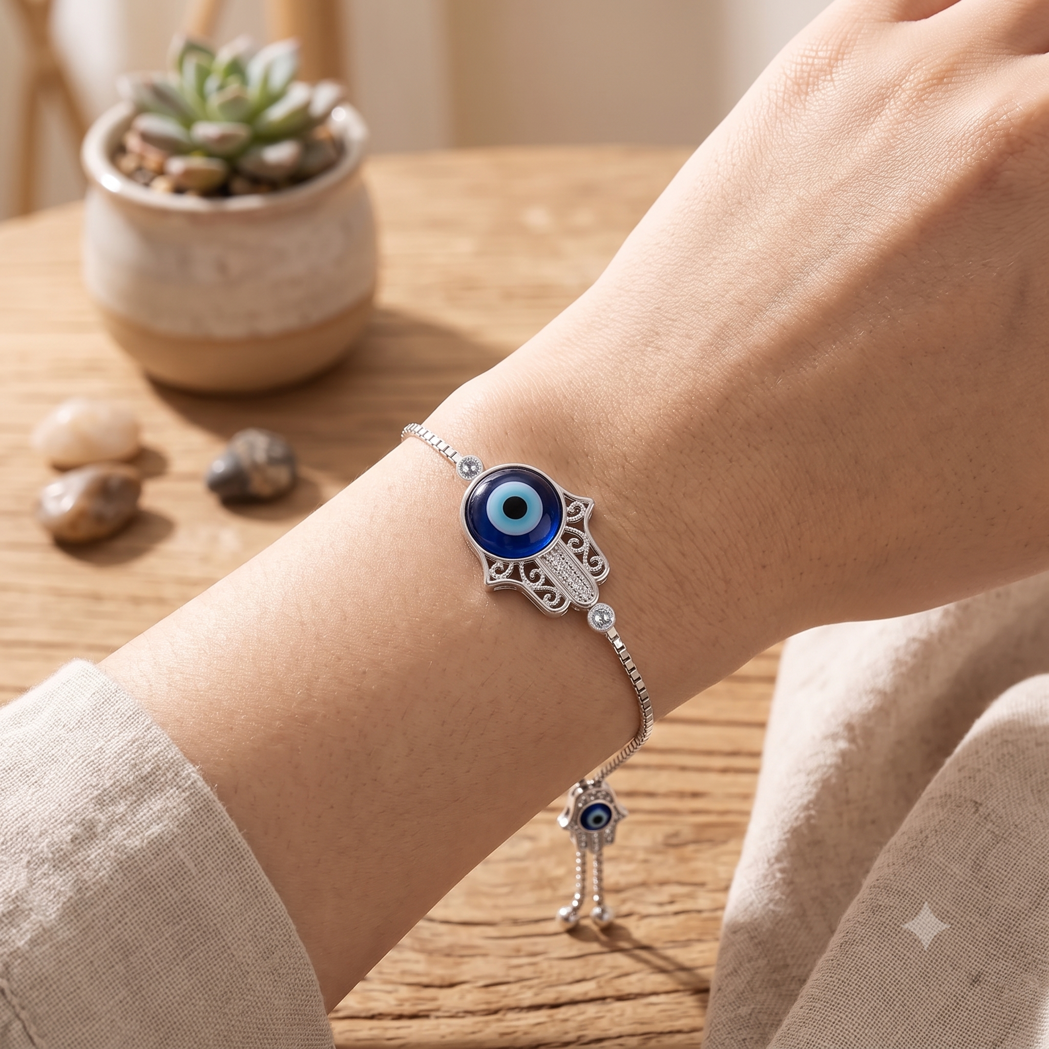 An evil eye bracelet is a piece of jewellery featuring an eye symbol