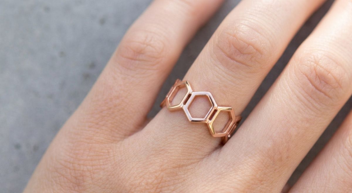 Geometric Rose Gold Ring