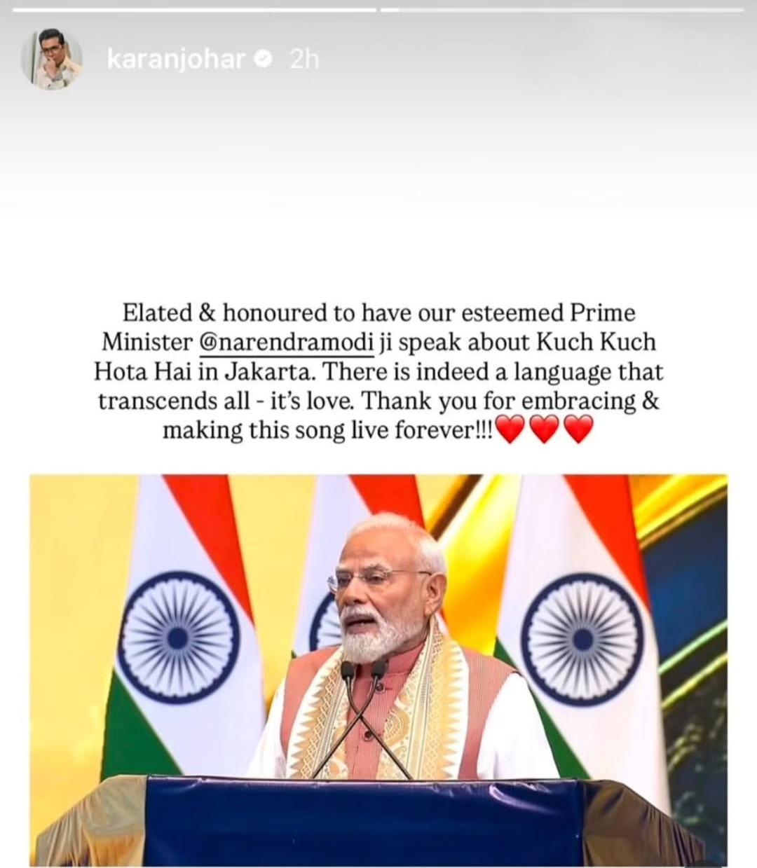 pm modi mentions kuch kuch hota hai in indonesia