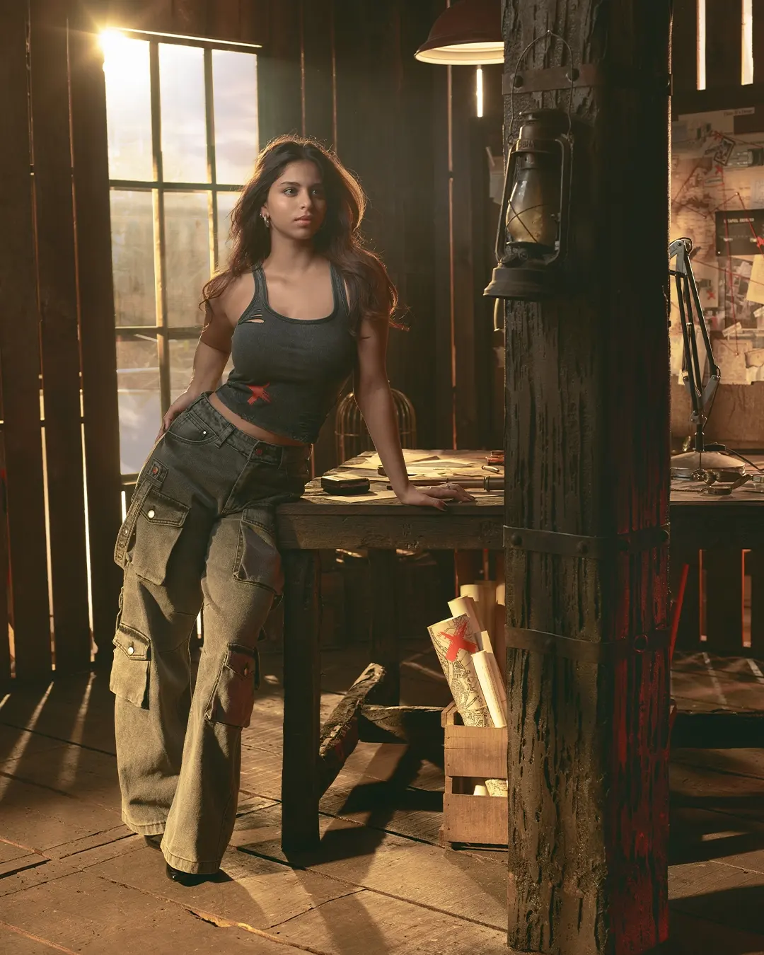 suhana in cargo pants