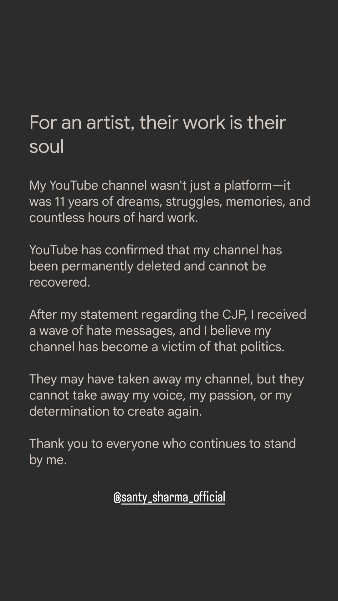 SHANTY SHARMA YOUUTUBE CHANNEL REMOVED