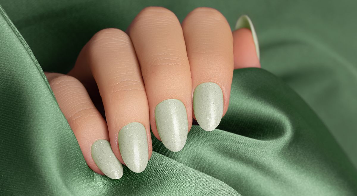 Minimal Sage Green Nail Paint