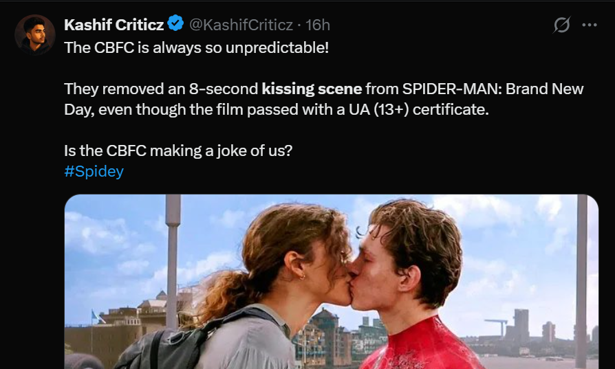 Spider Man kiss scene