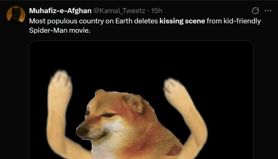 Spider Man kissing scene cut