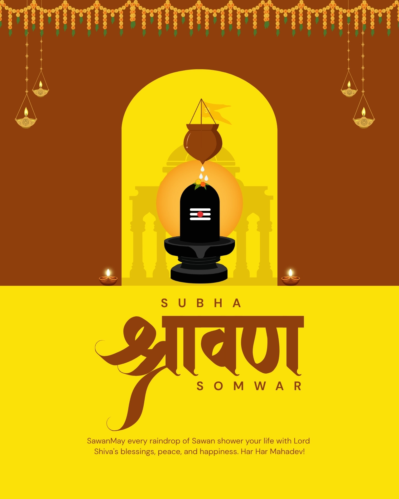 Happy Sawan Somwar wish hindi