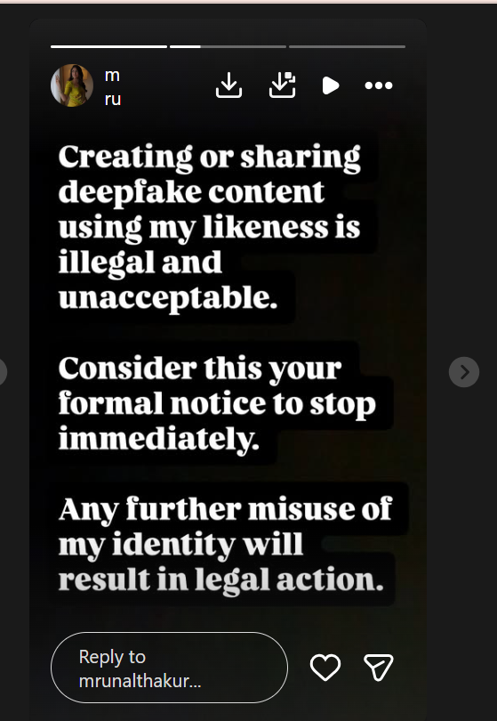 Mrunal thakur warns deepfake ai