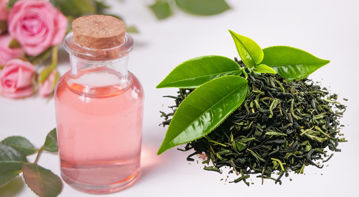 rose water and green tea toner