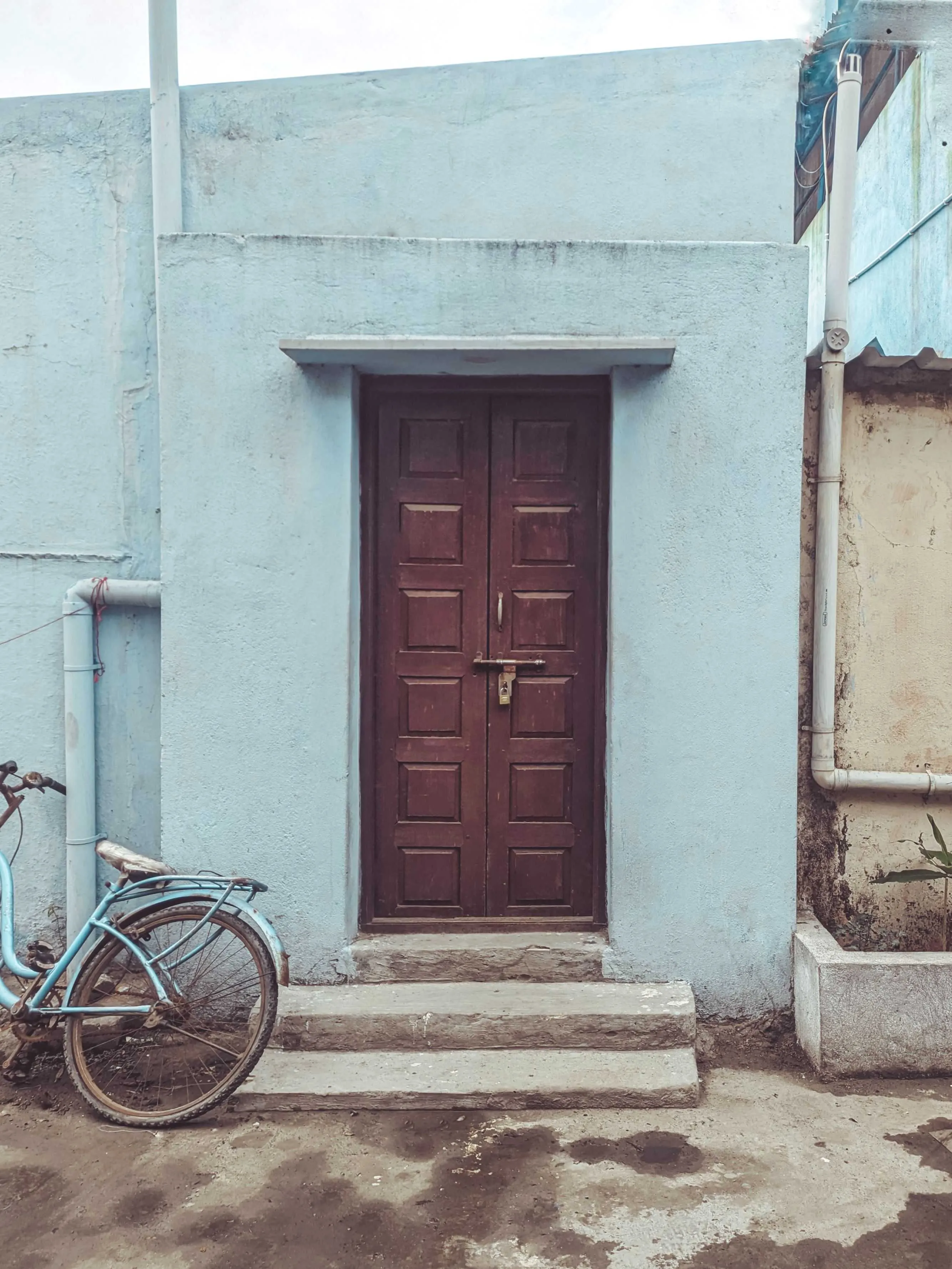 brown colour of the main door compressed
