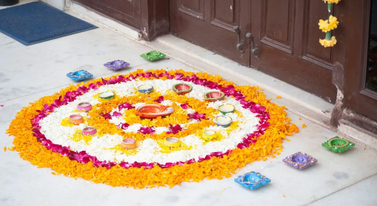Multicolour Flower Pookalam Design