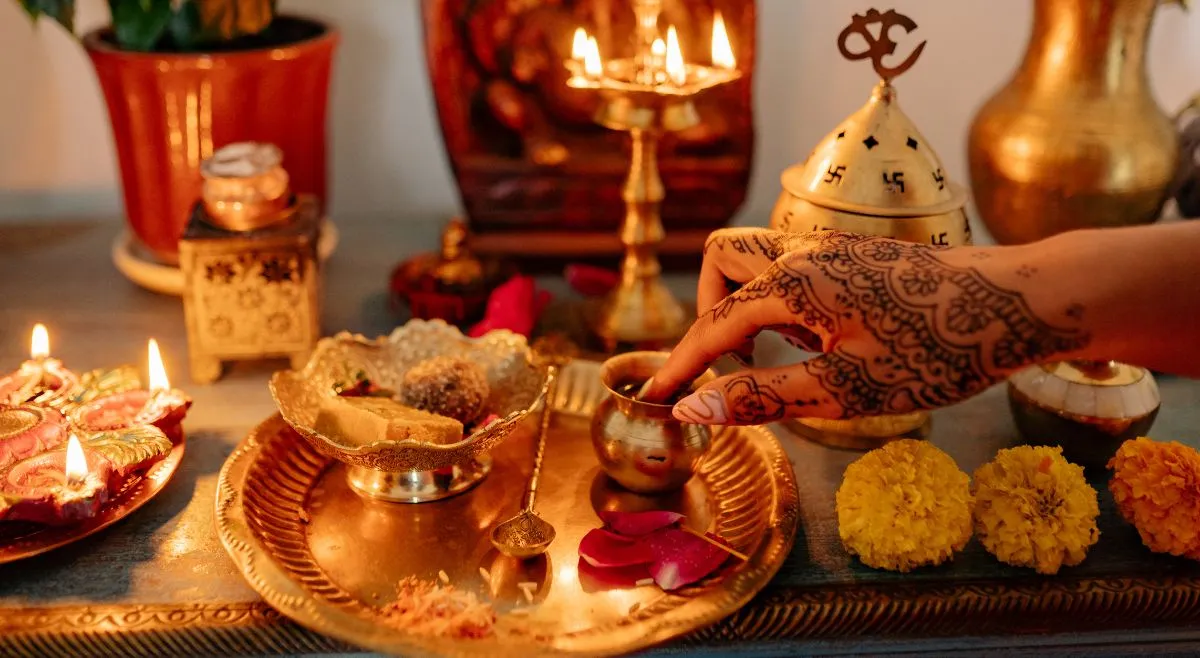 Simple Brass Puja Thali