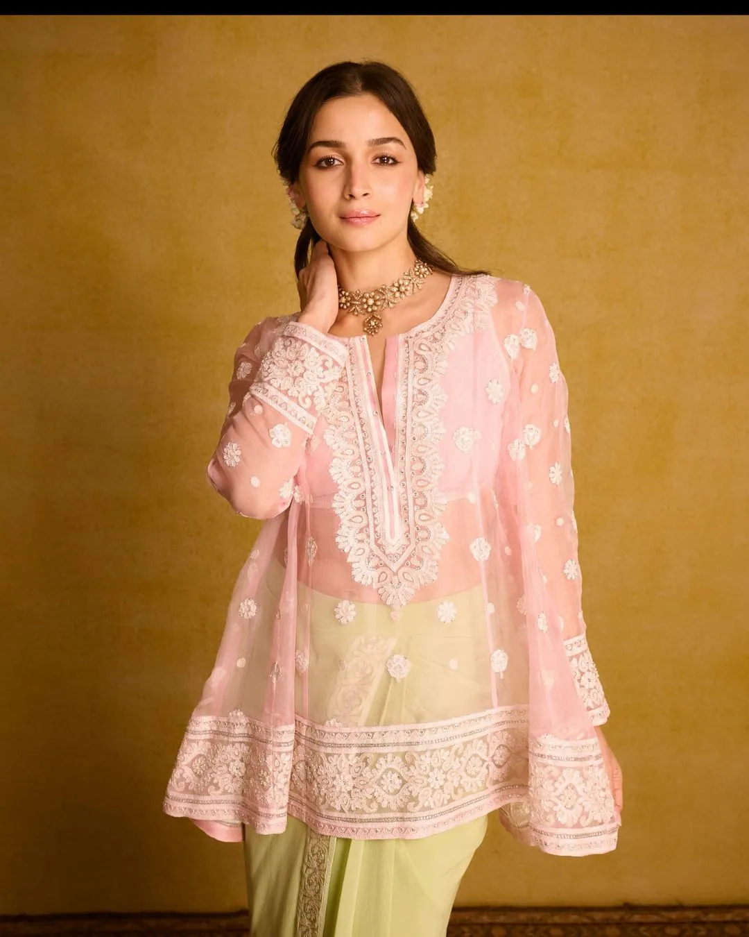Short Peplum Kurti With Wide Leg Palazzo