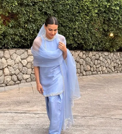 pastel blue suit for rakhi