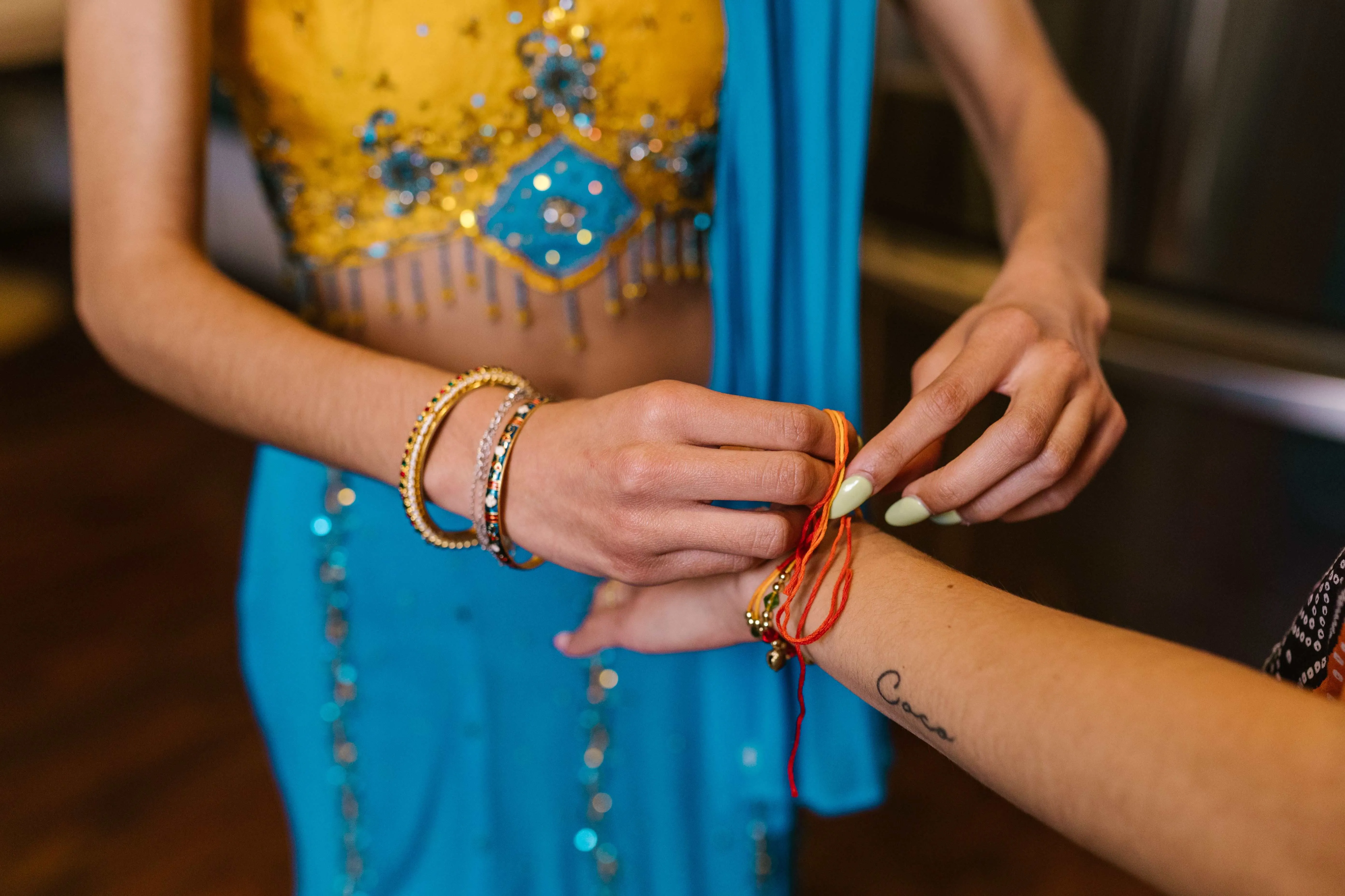 tying rakhi